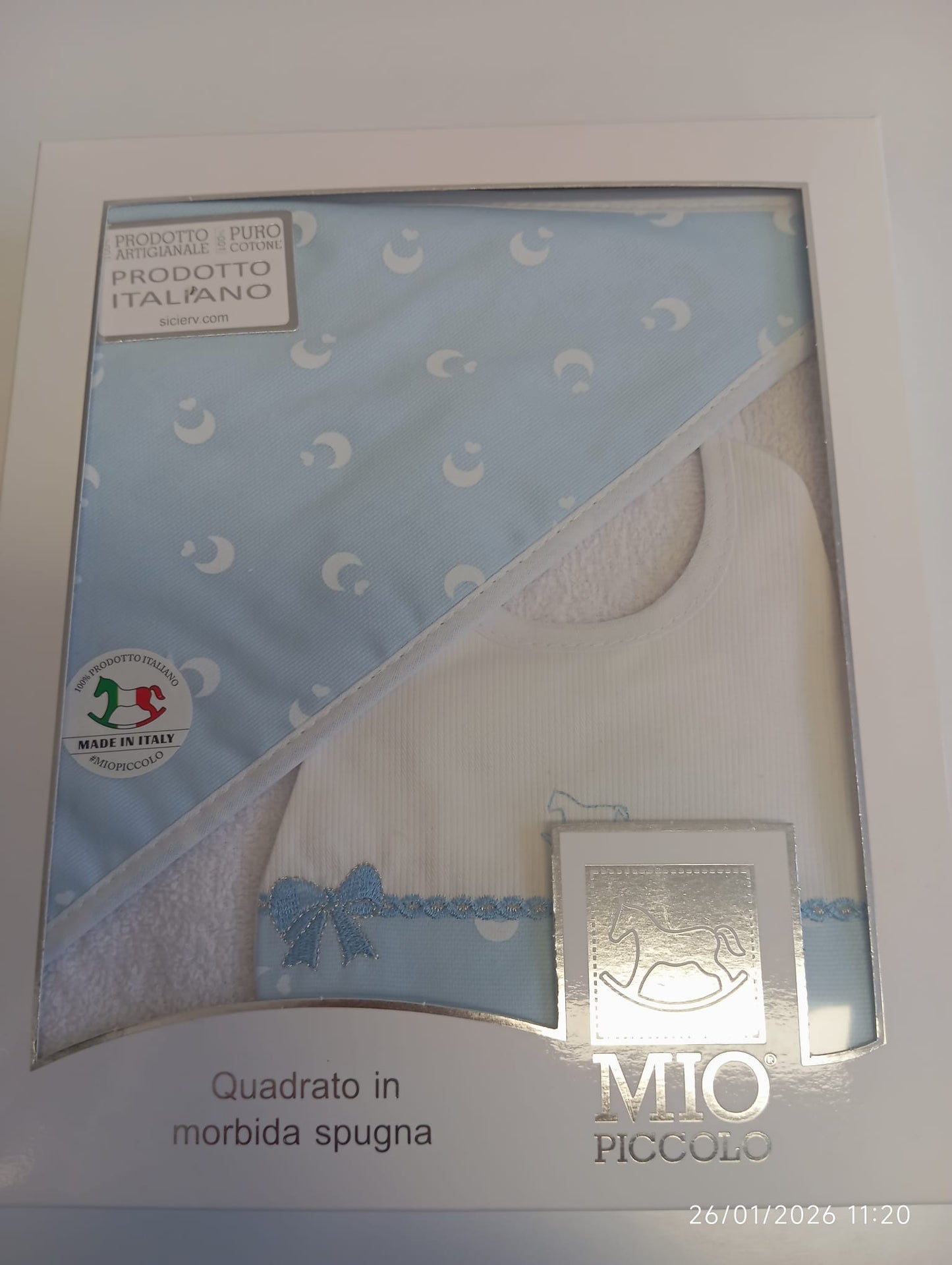 Set Accapatoio neonato e bavaglino