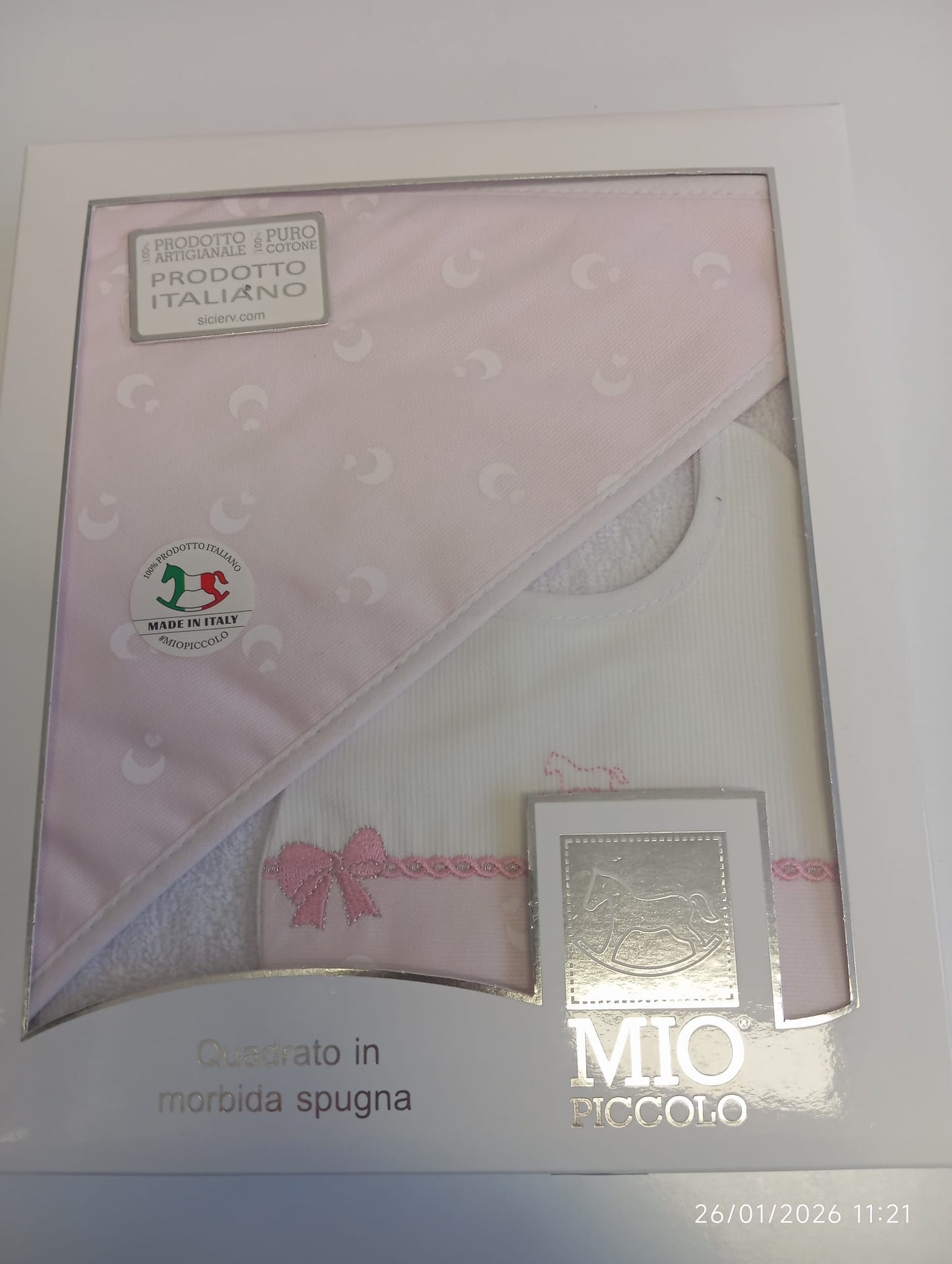 Set Accapatoio neonato e bavaglino