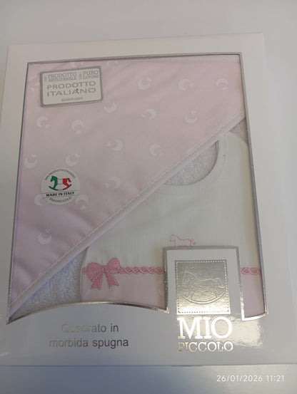 Set Accapatoio neonato e bavaglino