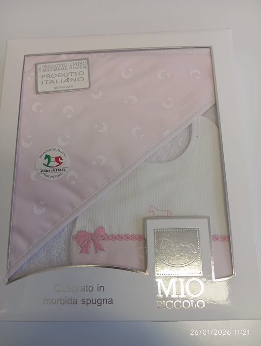 Set Accapatoio neonato e bavaglino