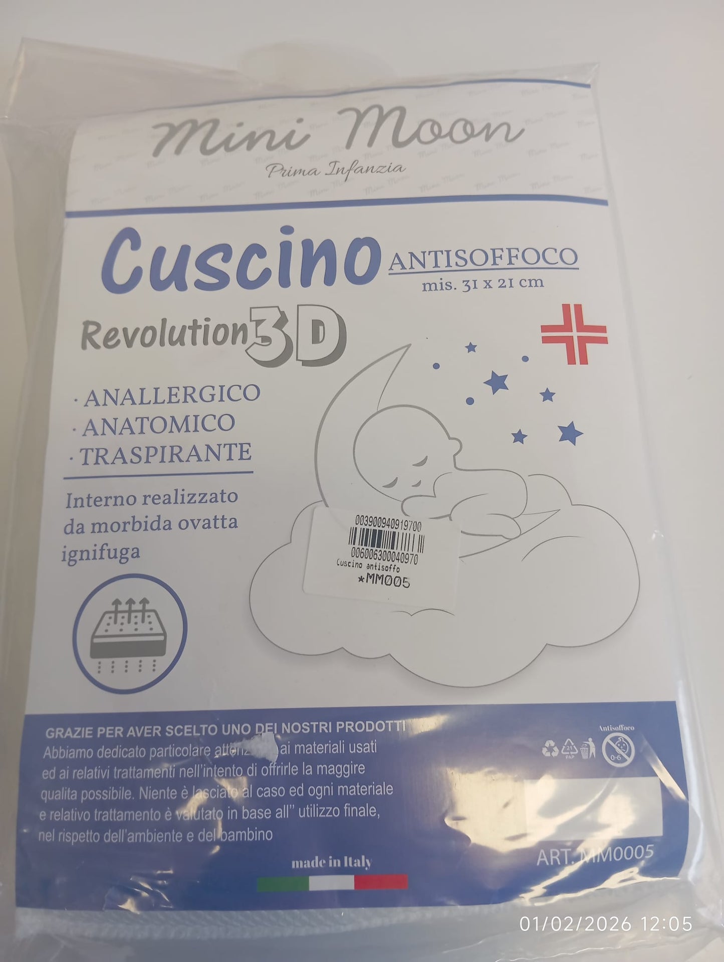 Cuscino antisoffoco 3D